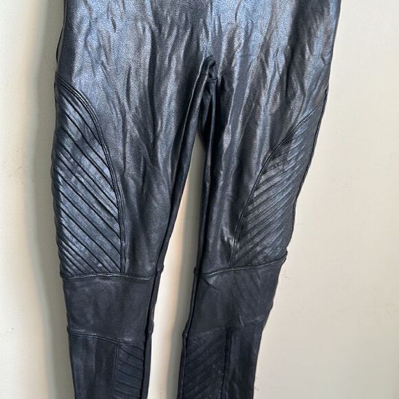 Spanx Faux Leather Moto Leggings M - Picture 4 of 8